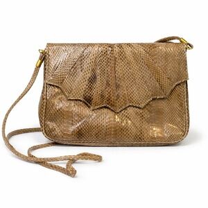 OBESSION Women’s Vintage 80’s Snake Skin Scalloped Clutch Shoulder Bag Handbag